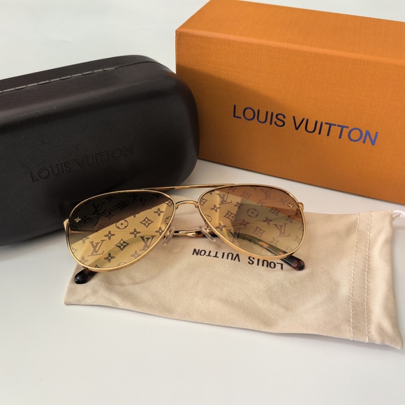Louis Vuitton Gold Aviator Sunglasses - Picture 1 of 6